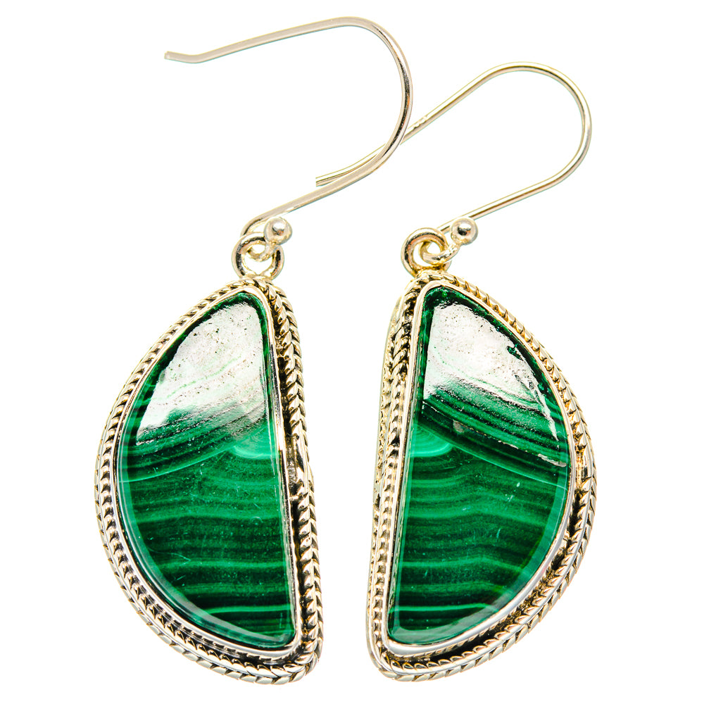 Malachite Earrings handcrafted by Ana Silver Co - EARR426083 - Photo 2