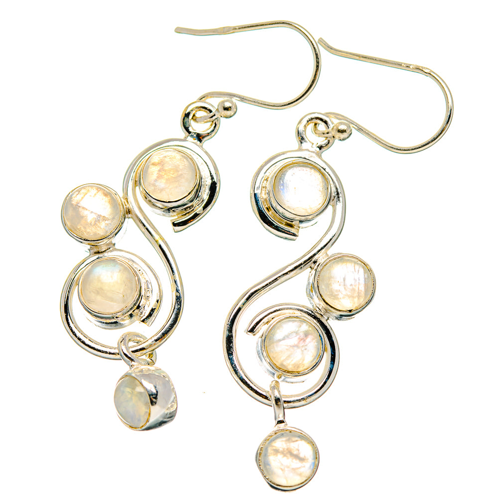 Rainbow Moonstone Earrings handcrafted by Ana Silver Co - EARR426086 - Photo 2