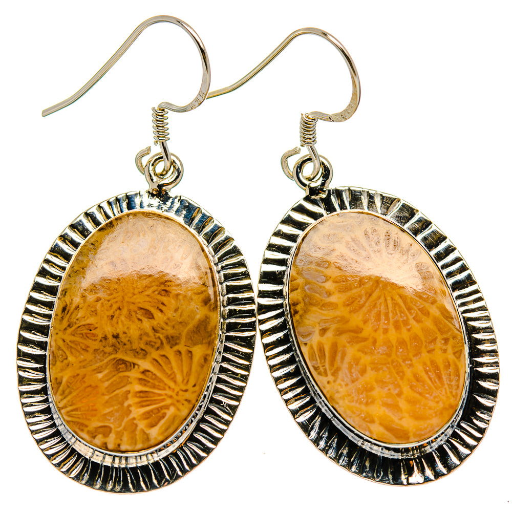 Fossil Coral Earrings handcrafted by Ana Silver Co - EARR426087 - Photo 2