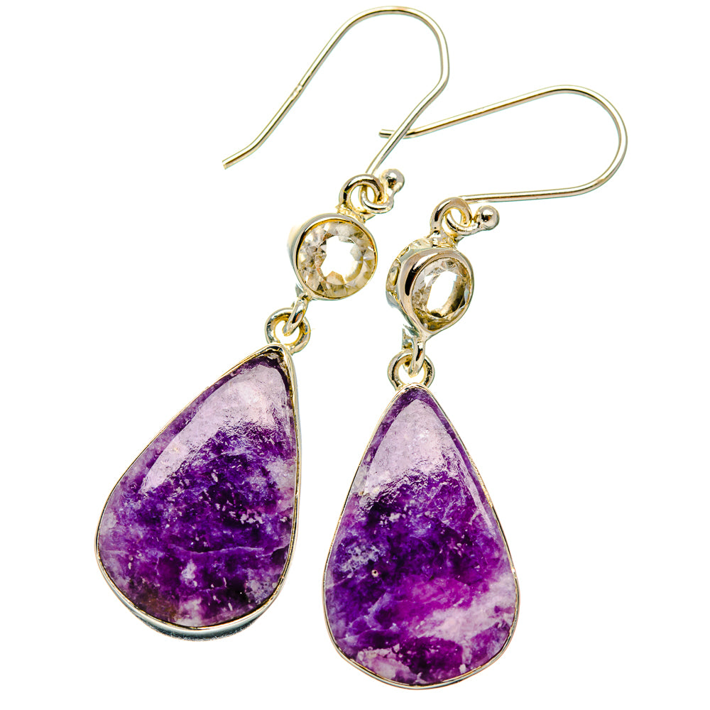 Lepidolite Earrings handcrafted by Ana Silver Co - EARR426105 - Photo 2