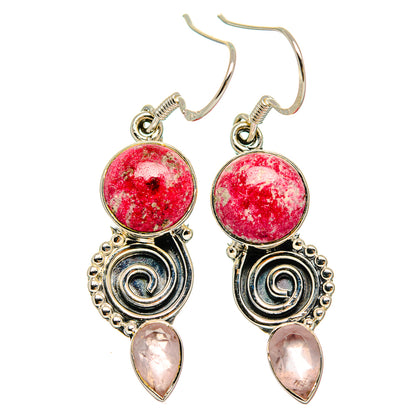 Thulite Earrings handcrafted by Ana Silver Co - EARR426106 - Photo 2