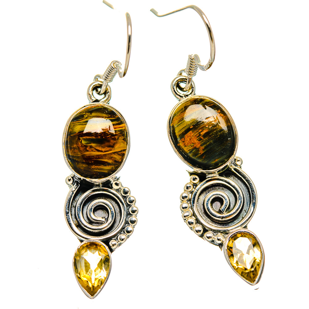 Pietersite Earrings handcrafted by Ana Silver Co - EARR426107 - Photo 2