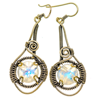 Rainbow Moonstone Earrings handcrafted by Ana Silver Co - EARR426115 - Photo 2