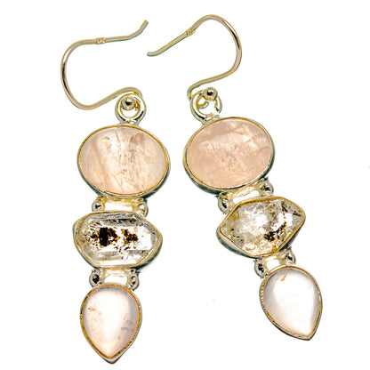 Rose Quartz Earrings handcrafted by Ana Silver Co - EARR426118 - Photo 2