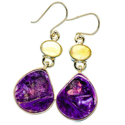 Charoite Earrings handcrafted by Ana Silver Co - EARR426120 - Photo 2