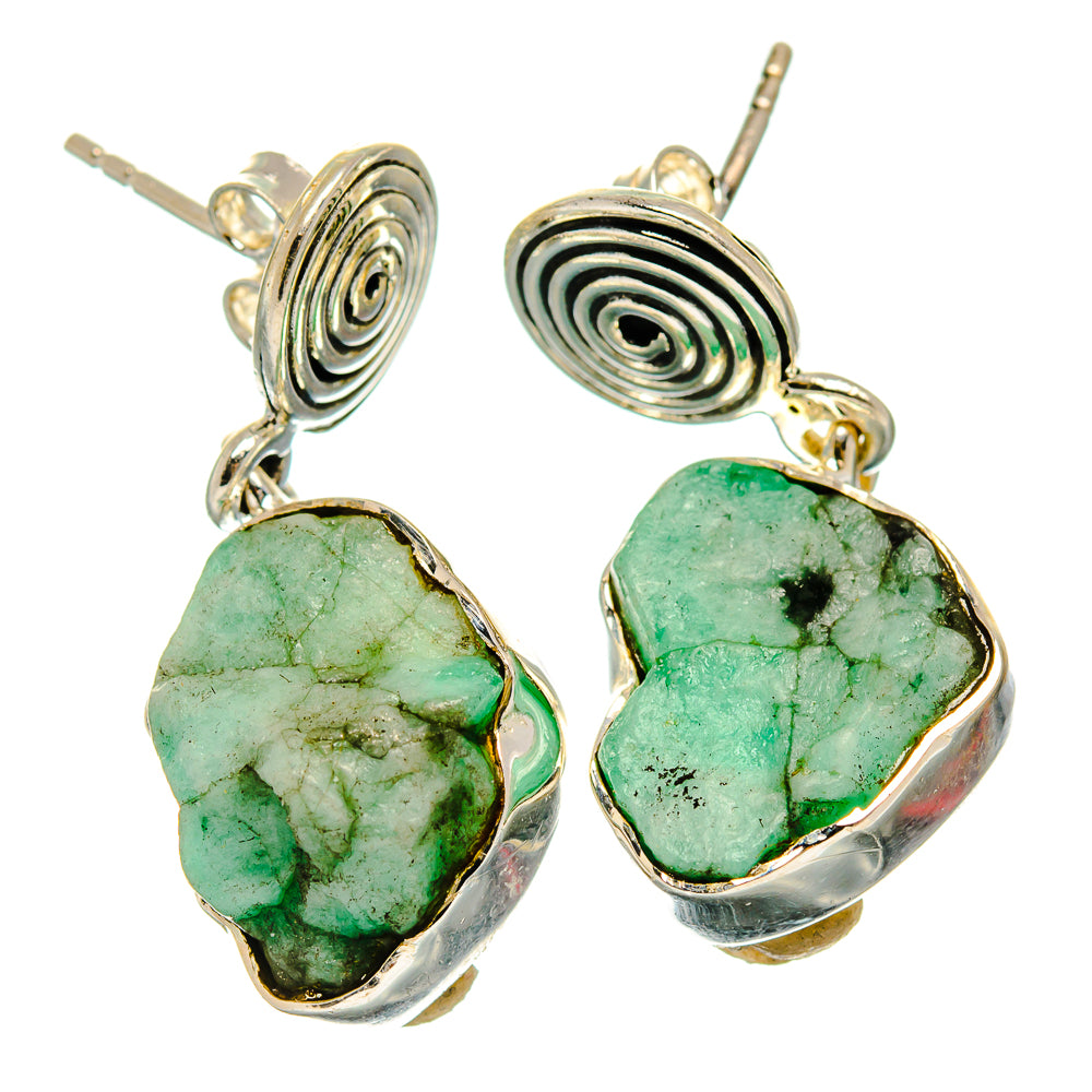 Emerald Earrings handcrafted by Ana Silver Co - EARR426122 - Photo 2