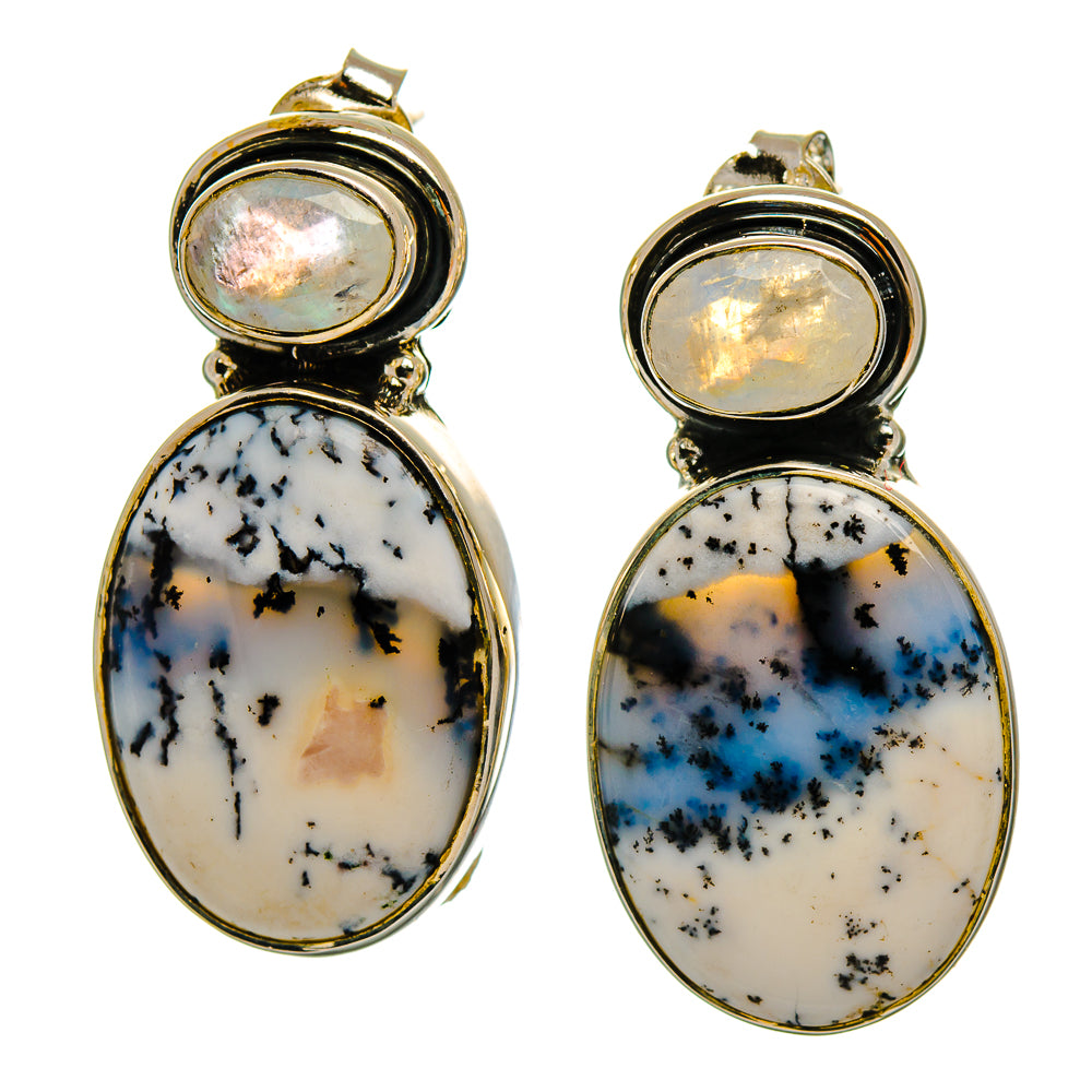 Dendritic Opal Earrings handcrafted by Ana Silver Co - EARR426125 - Photo 2