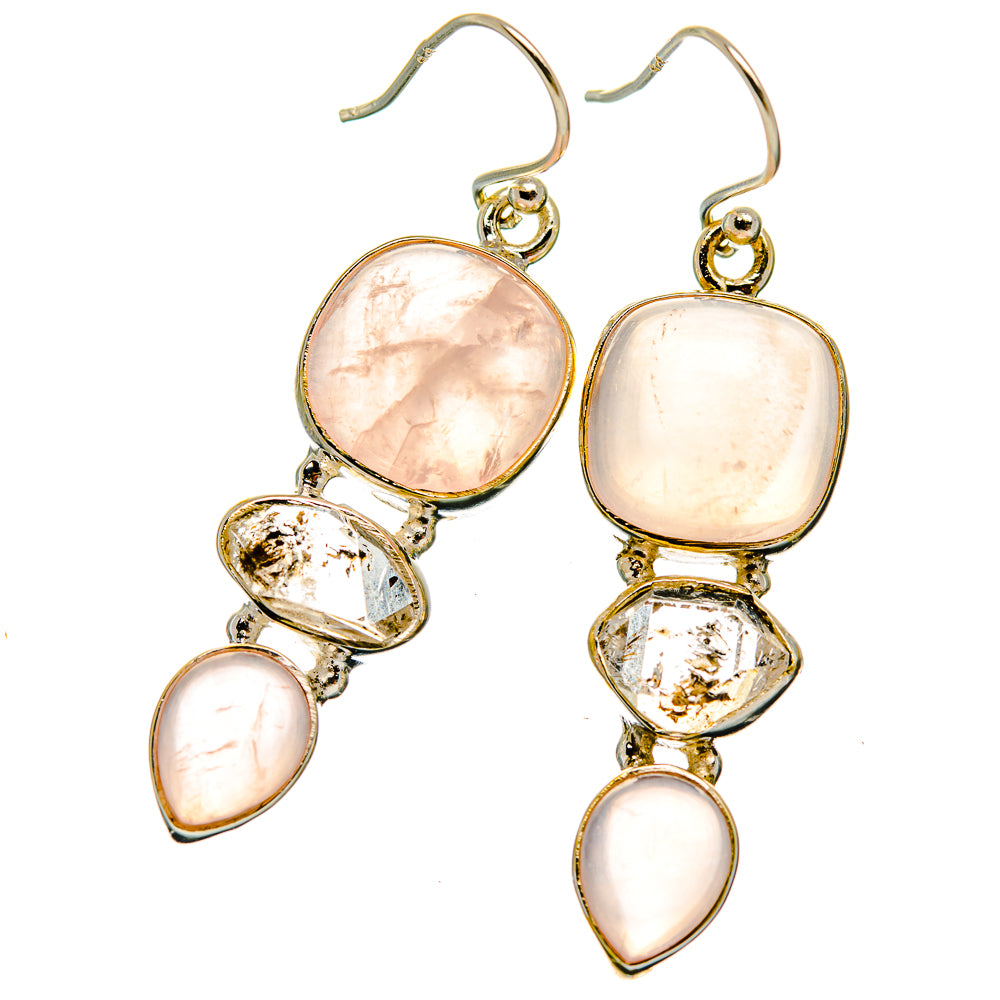 Rose Quartz Earrings handcrafted by Ana Silver Co - EARR426126 - Photo 2