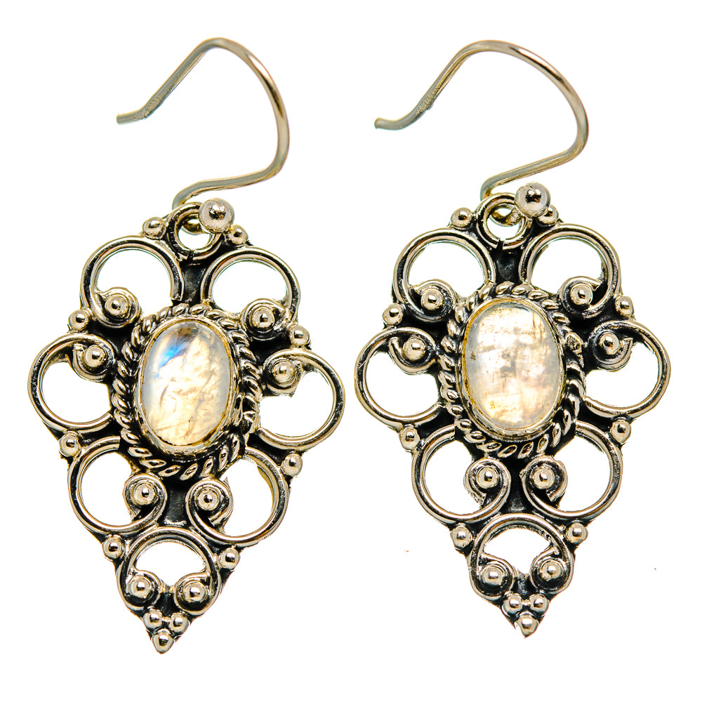 Rainbow Moonstone Earrings handcrafted by Ana Silver Co - EARR426128 - Photo 2