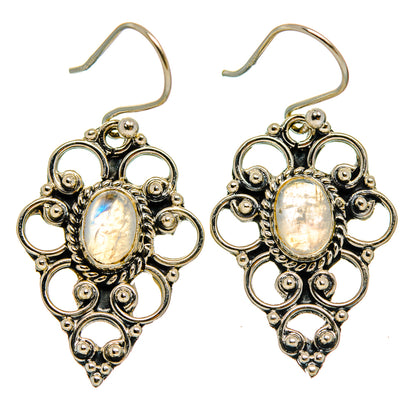 Rainbow Moonstone Earrings handcrafted by Ana Silver Co - EARR426128 - Photo 2