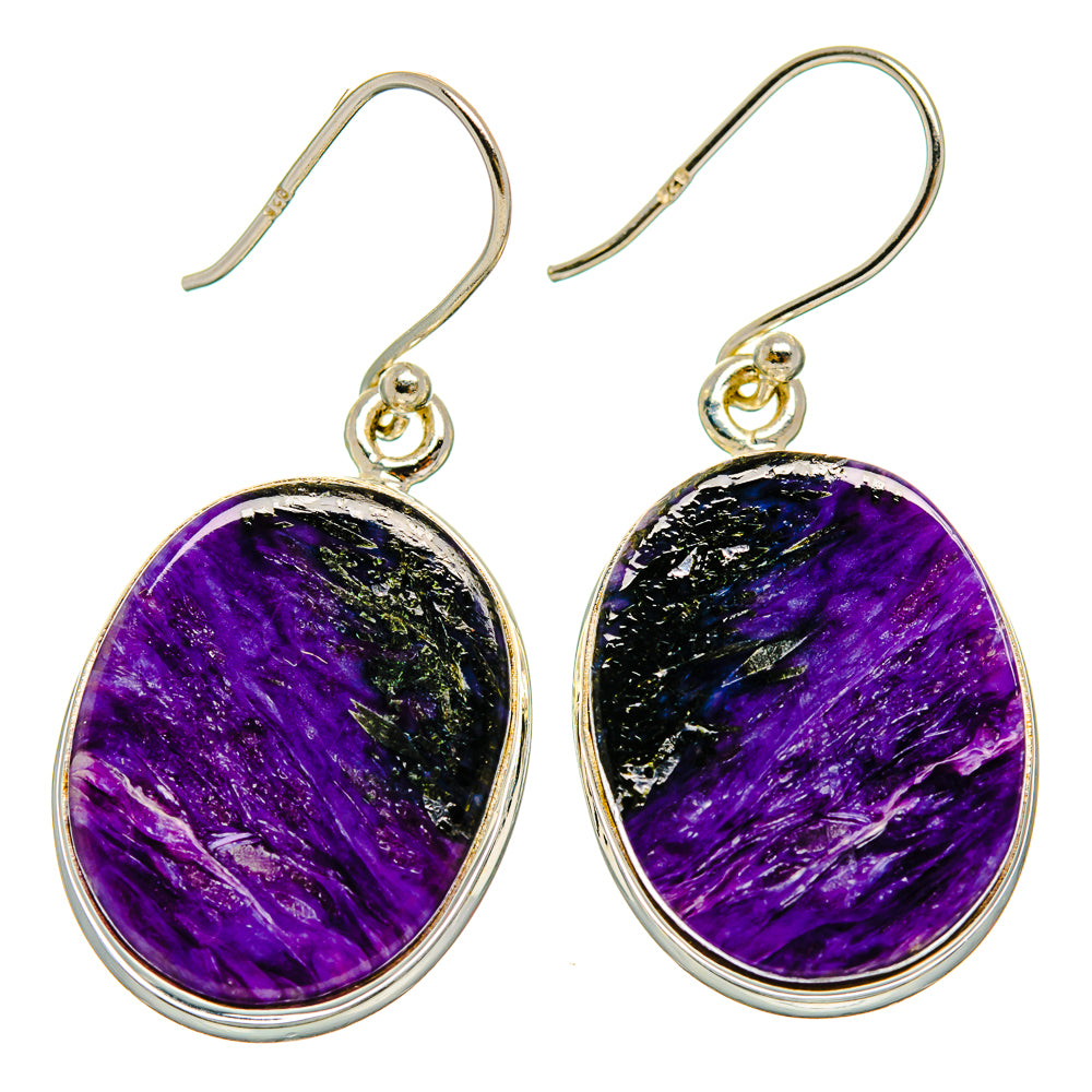 Charoite Earrings handcrafted by Ana Silver Co - EARR426131 - Photo 2