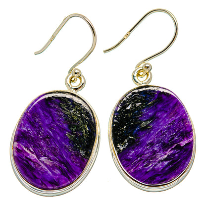 Charoite Earrings handcrafted by Ana Silver Co - EARR426131 - Photo 2
