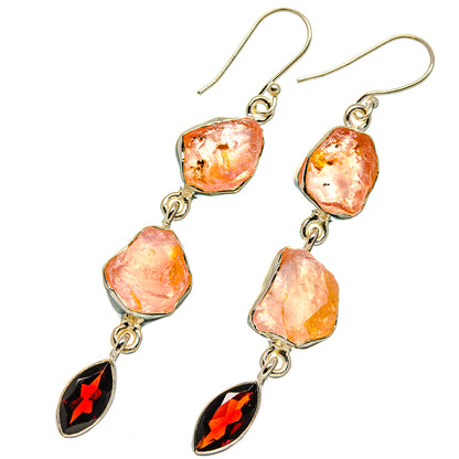 Rose Quartz Earrings handcrafted by Ana Silver Co - EARR426135 - Photo 2