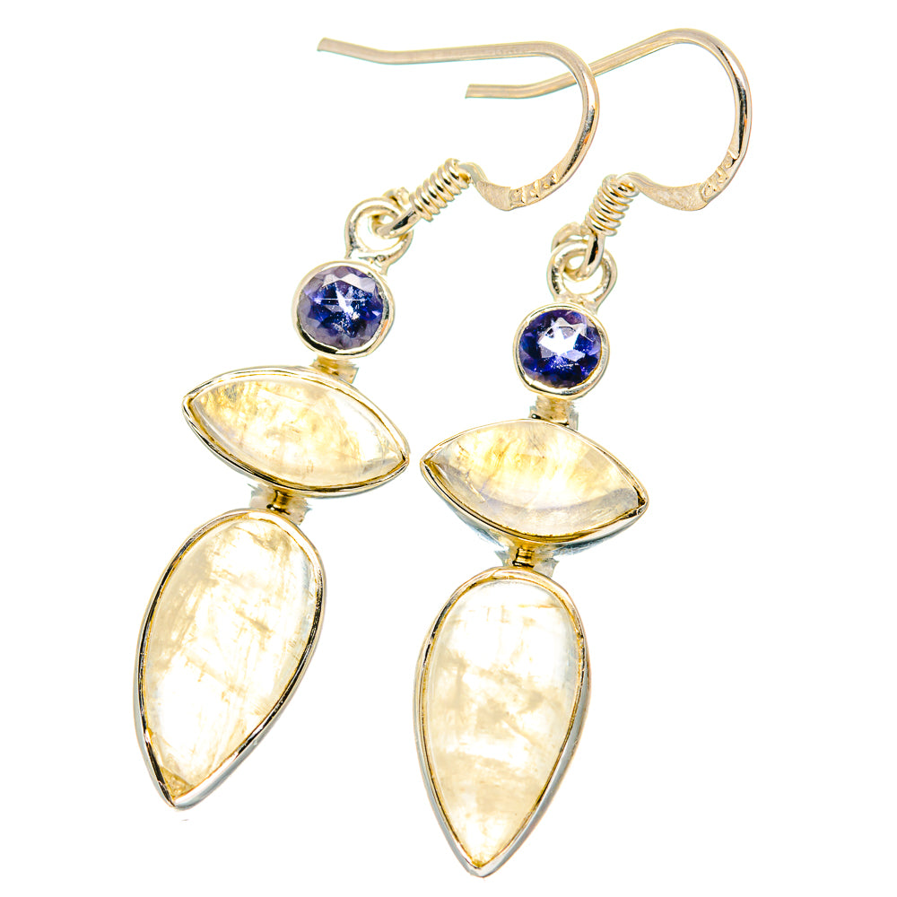 Rainbow Moonstone Earrings handcrafted by Ana Silver Co - EARR426141 - Photo 2