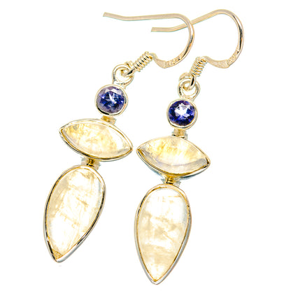 Rainbow Moonstone Earrings handcrafted by Ana Silver Co - EARR426141 - Photo 2