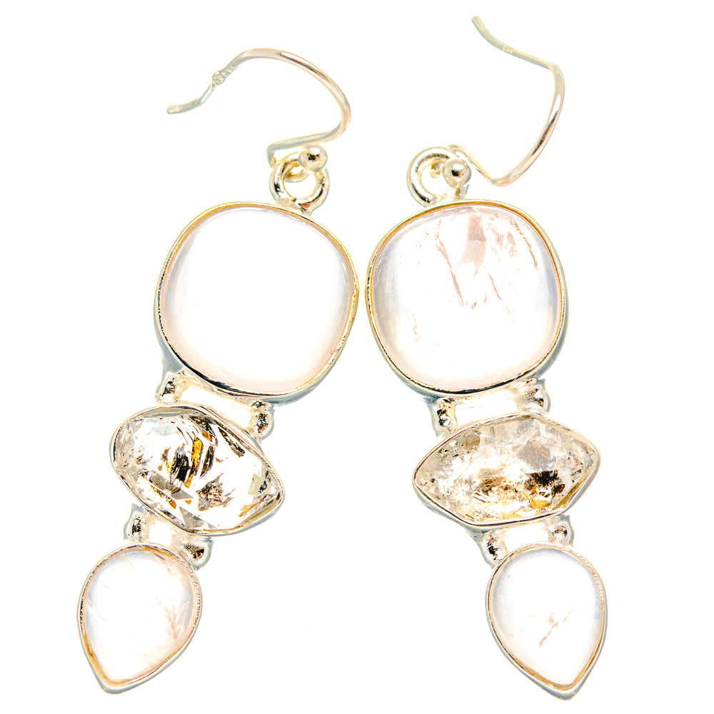 Rose Quartz Earrings handcrafted by Ana Silver Co - EARR426150 - Photo 2