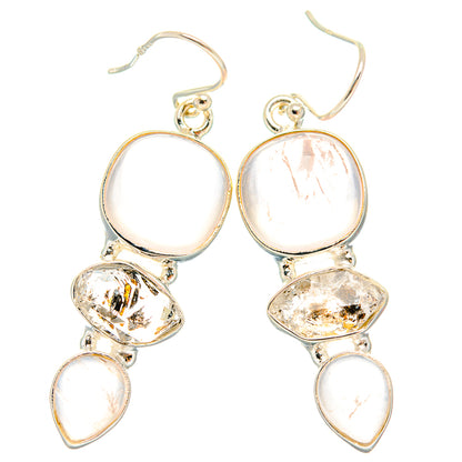 Rose Quartz Earrings handcrafted by Ana Silver Co - EARR426150 - Photo 2