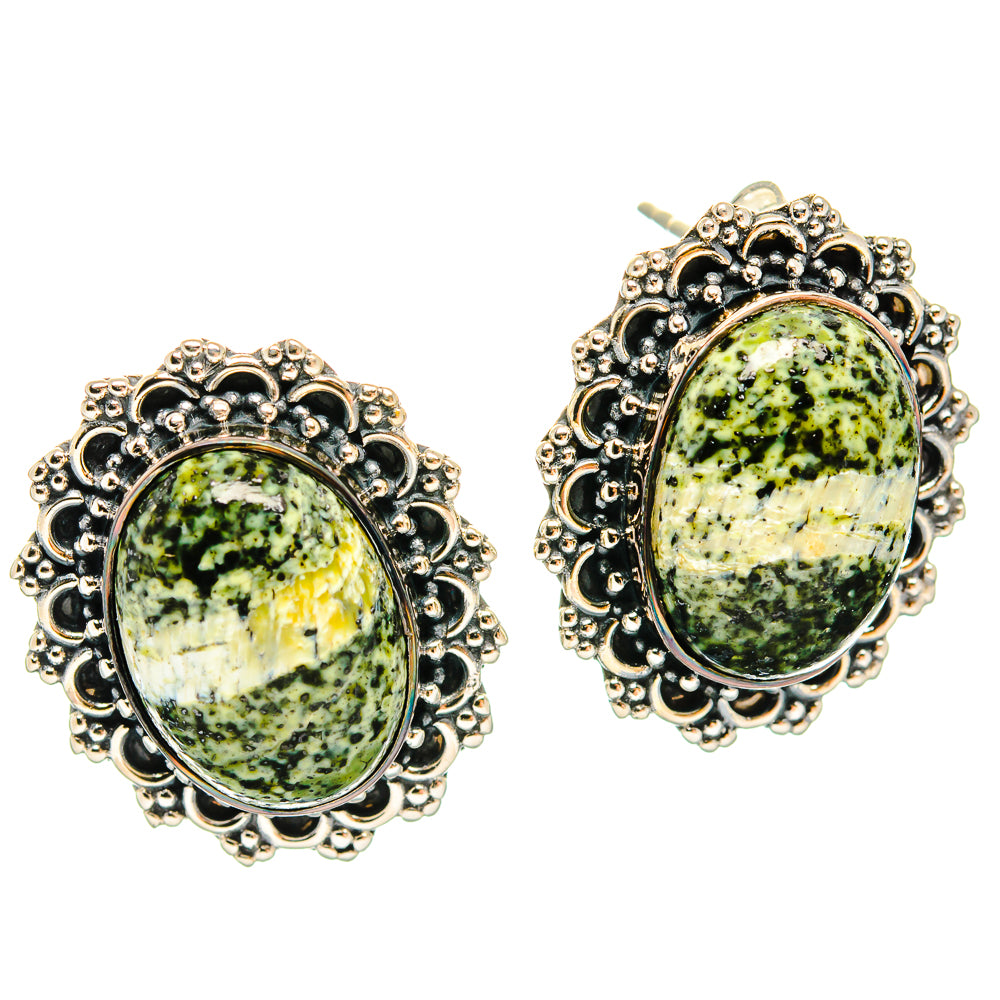 Lizard Jasper Earrings handcrafted by Ana Silver Co - EARR426154 - Photo 2