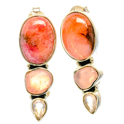 Rhodonite Earrings handcrafted by Ana Silver Co - EARR426165 - Photo 2