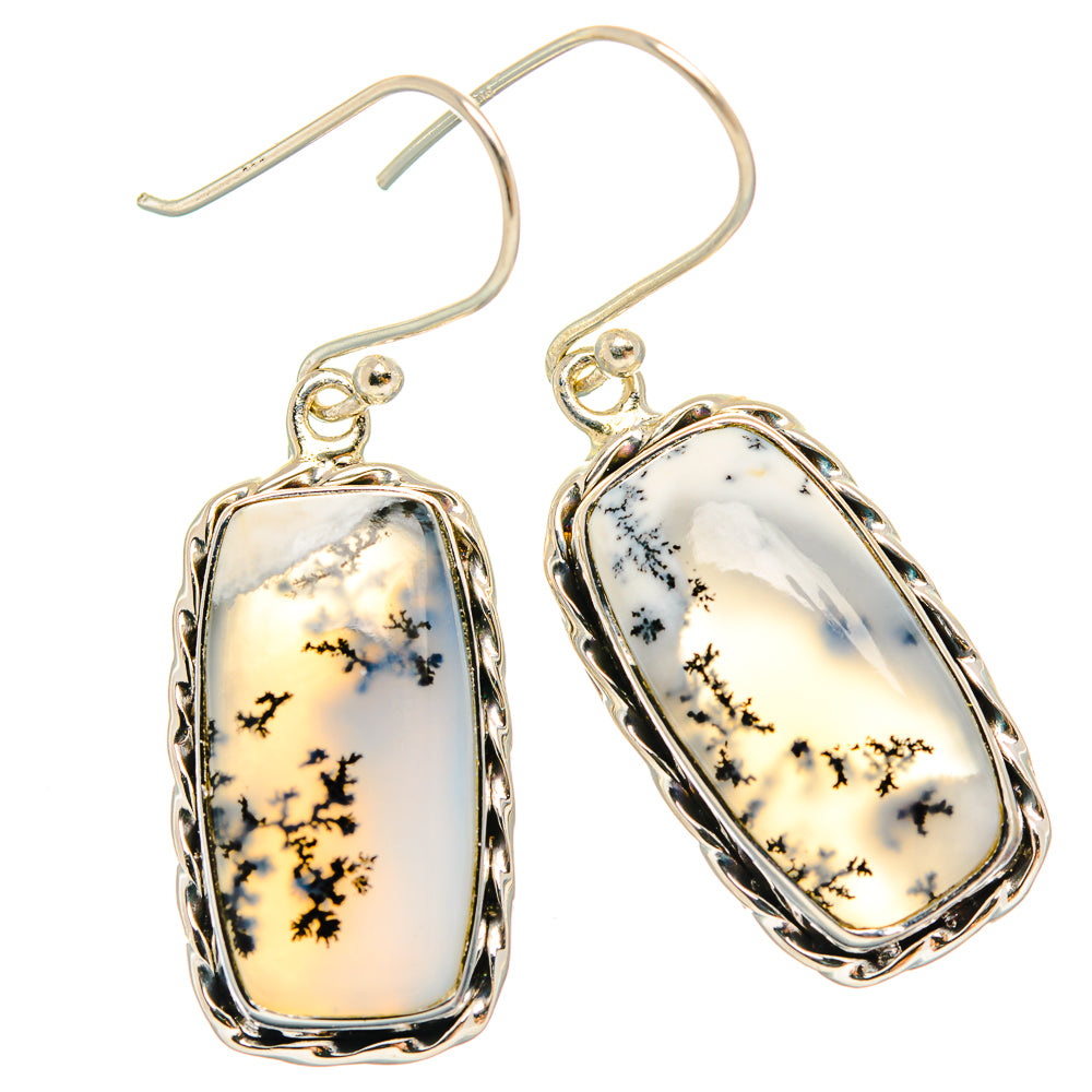 Dendritic Opal Earrings handcrafted by Ana Silver Co - EARR426171 - Photo 2