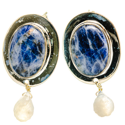 Sodalite Earrings handcrafted by Ana Silver Co - EARR426185 - Photo 2
