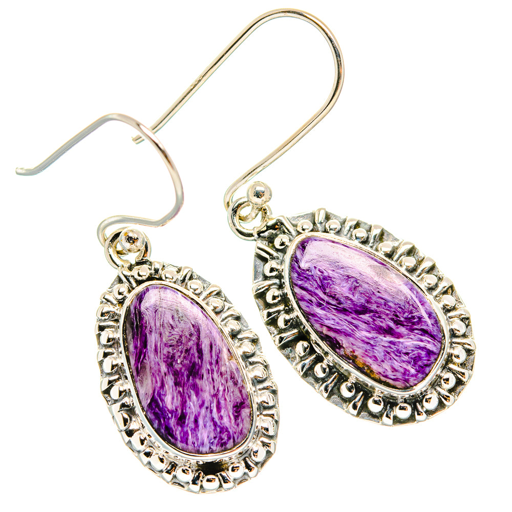 Charoite Earrings handcrafted by Ana Silver Co - EARR426187 - Photo 2