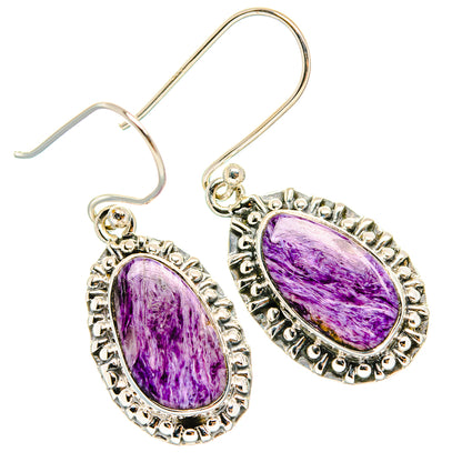Charoite Earrings handcrafted by Ana Silver Co - EARR426187 - Photo 2
