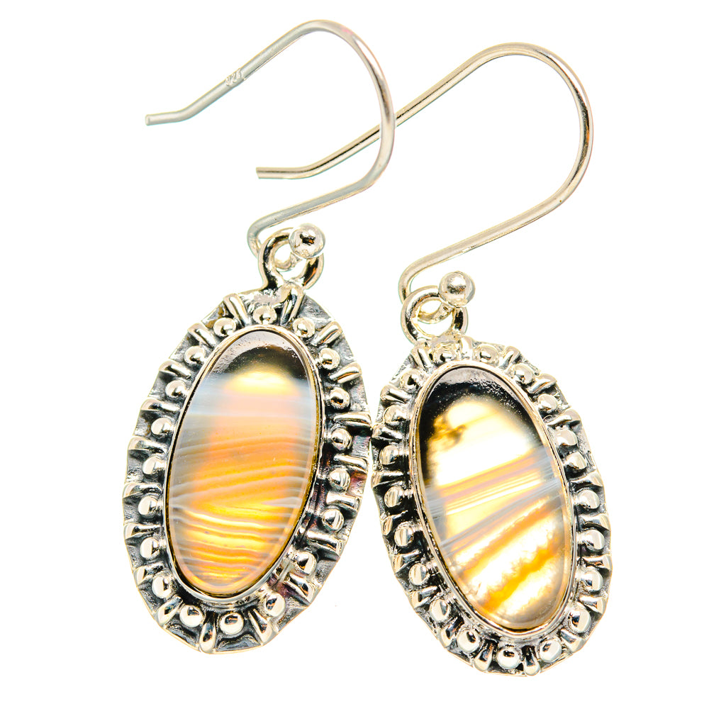 Botswana Agate Earrings handcrafted by Ana Silver Co - EARR426194 - Photo 2