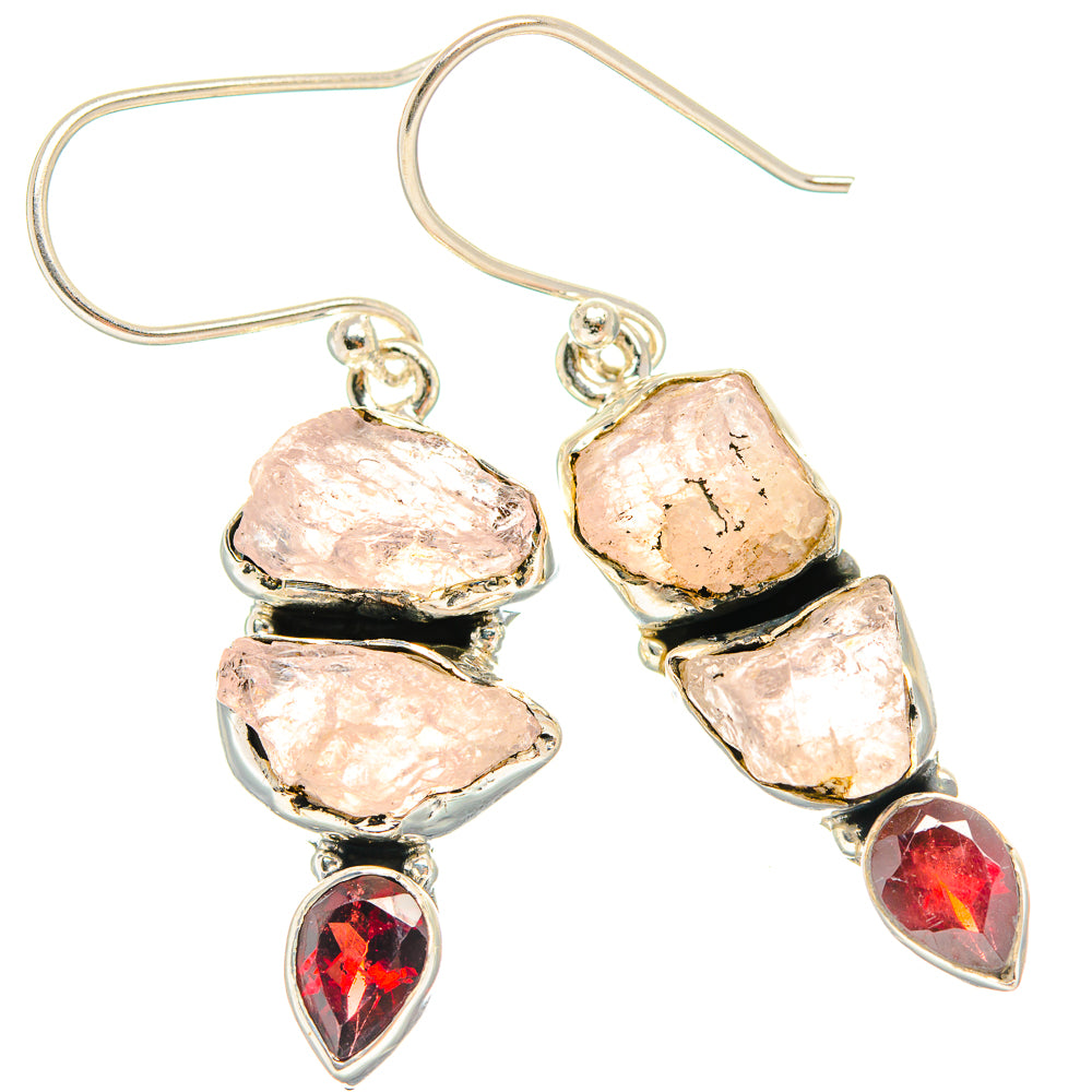 Rose Quartz Earrings handcrafted by Ana Silver Co - EARR426203 - Photo 2