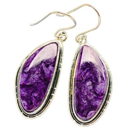 Charoite Earrings handcrafted by Ana Silver Co - EARR426210 - Photo 2