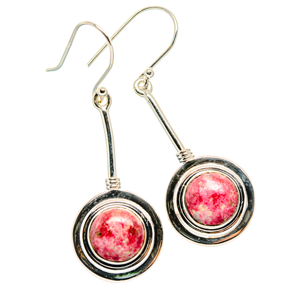 Thulite Earrings handcrafted by Ana Silver Co - EARR426212 - Photo 2