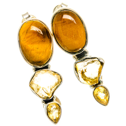 Tiger Eye Earrings handcrafted by Ana Silver Co - EARR426219 - Photo 2