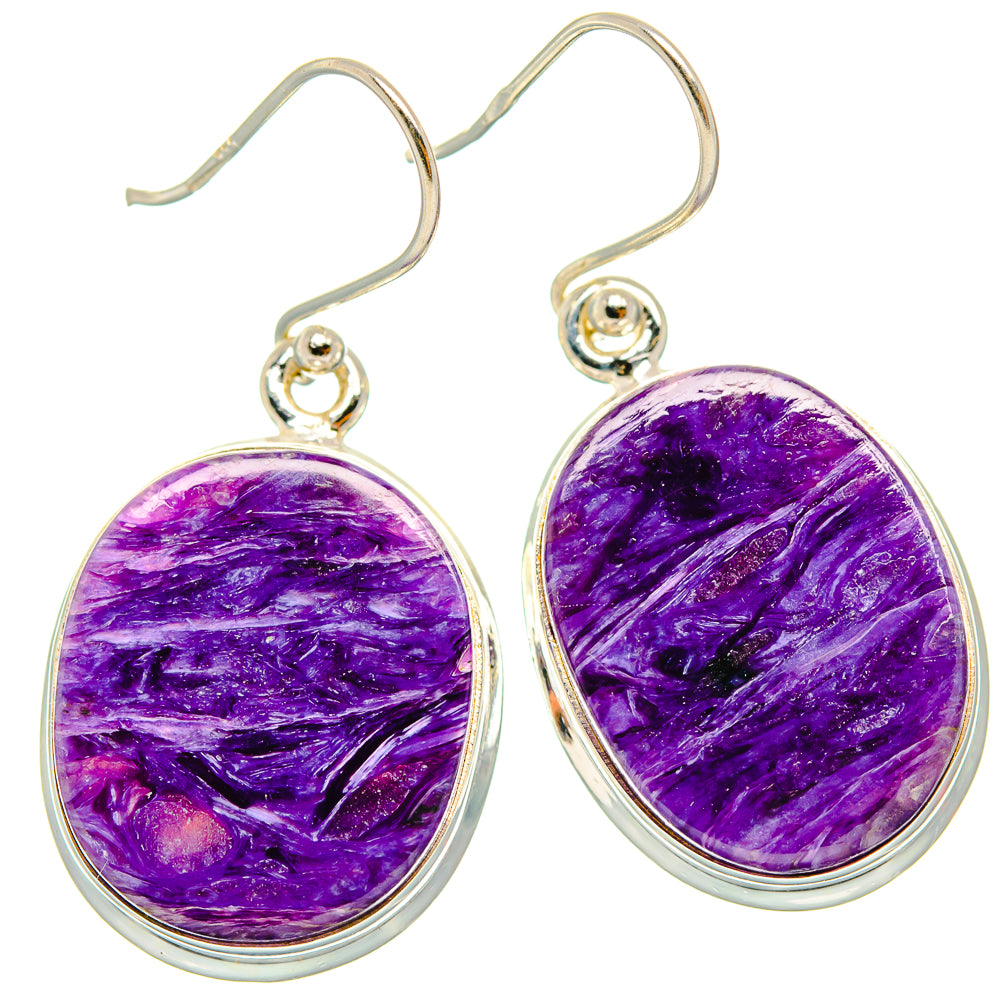 Charoite Earrings handcrafted by Ana Silver Co - EARR426226 - Photo 2