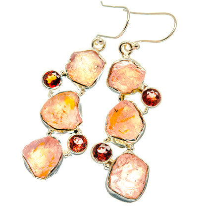 Rose Quartz Earrings handcrafted by Ana Silver Co - EARR426233 - Photo 2