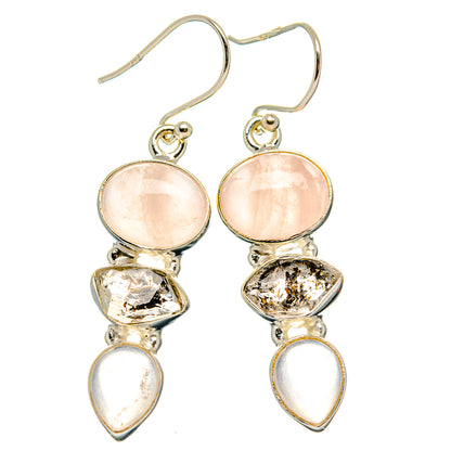 Rose Quartz Earrings handcrafted by Ana Silver Co - EARR426236 - Photo 2