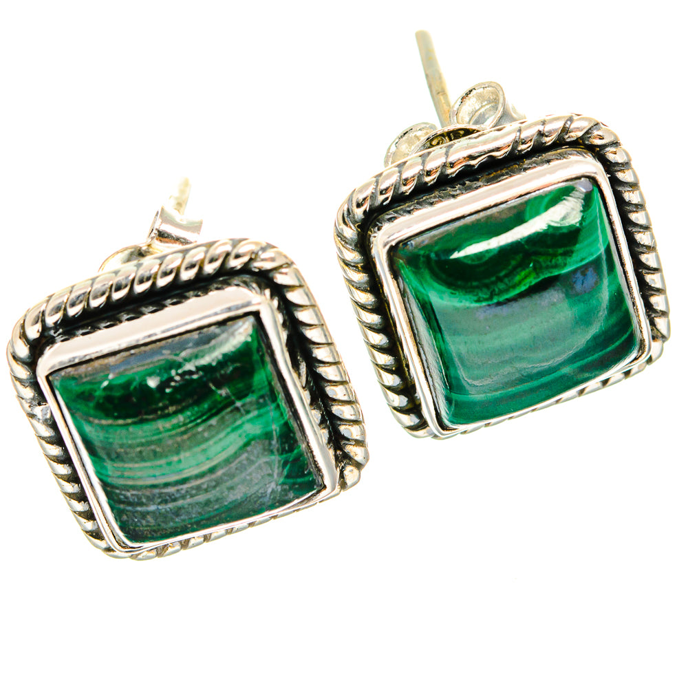 Malachite Earrings handcrafted by Ana Silver Co - EARR426239 - Photo 2