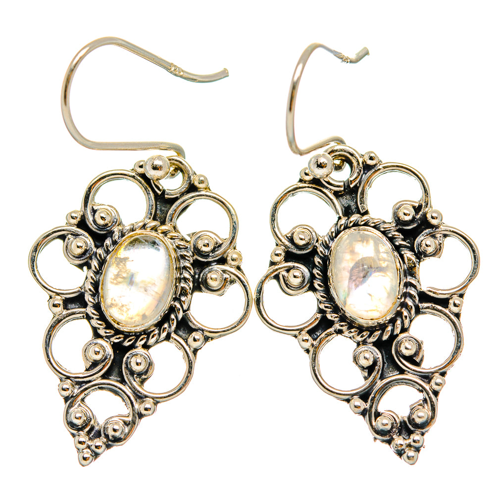 Rainbow Moonstone Earrings handcrafted by Ana Silver Co - EARR426246 - Photo 2