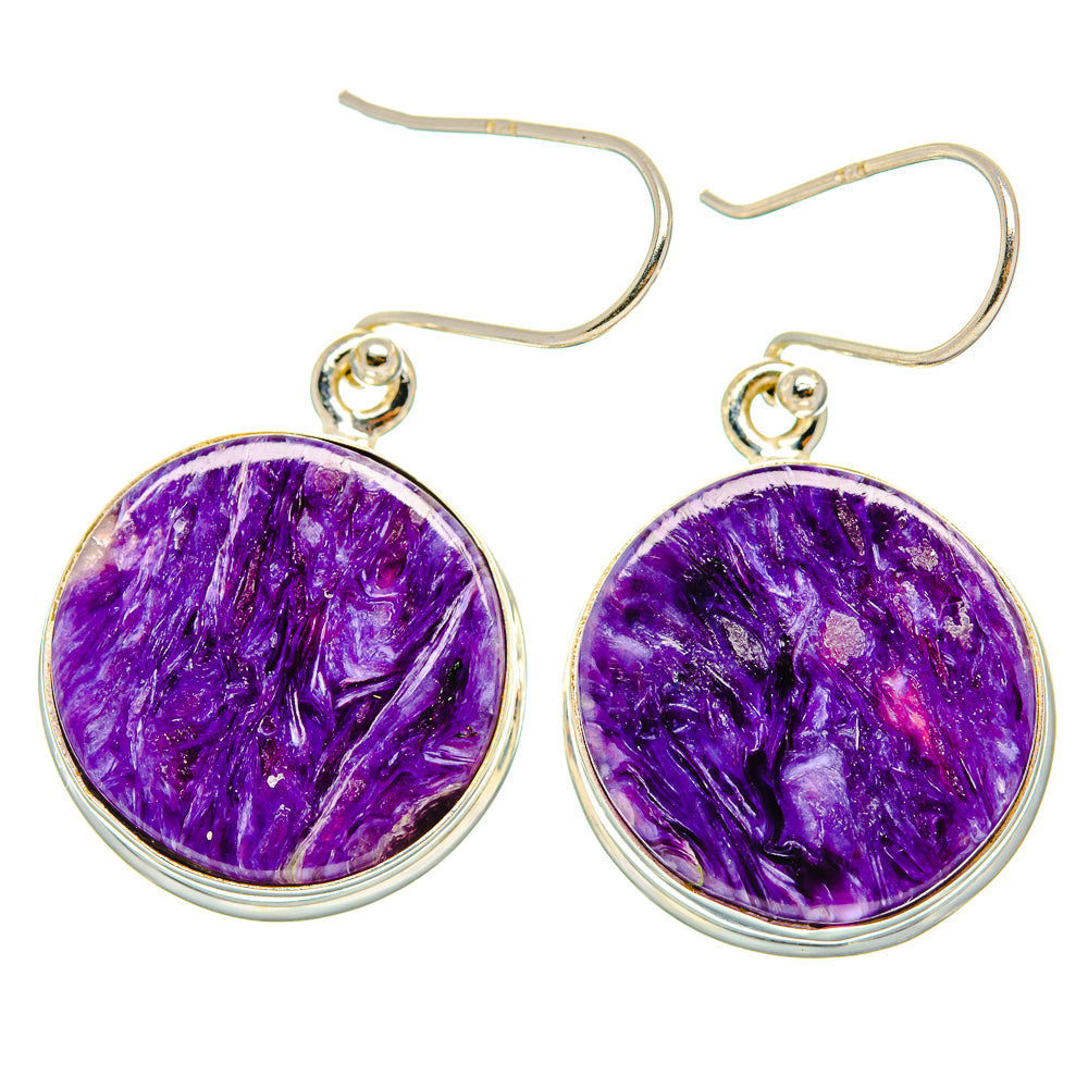 Charoite Earrings handcrafted by Ana Silver Co - EARR426247 - Photo 2
