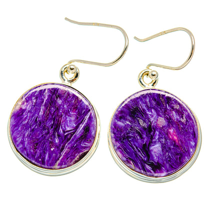 Charoite Earrings handcrafted by Ana Silver Co - EARR426247 - Photo 2