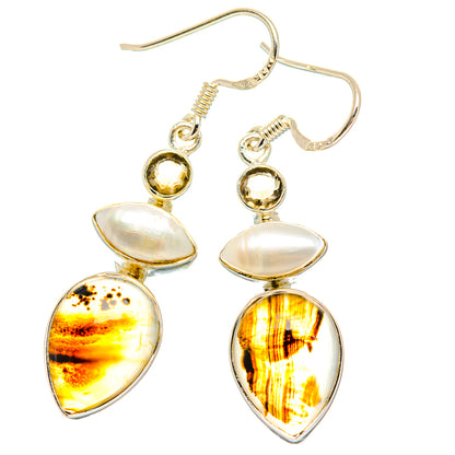 Montana Agate Earrings handcrafted by Ana Silver Co - EARR426251 - Photo 2