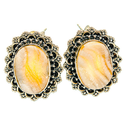 Desert Druzy Earrings handcrafted by Ana Silver Co - EARR426252 - Photo 2