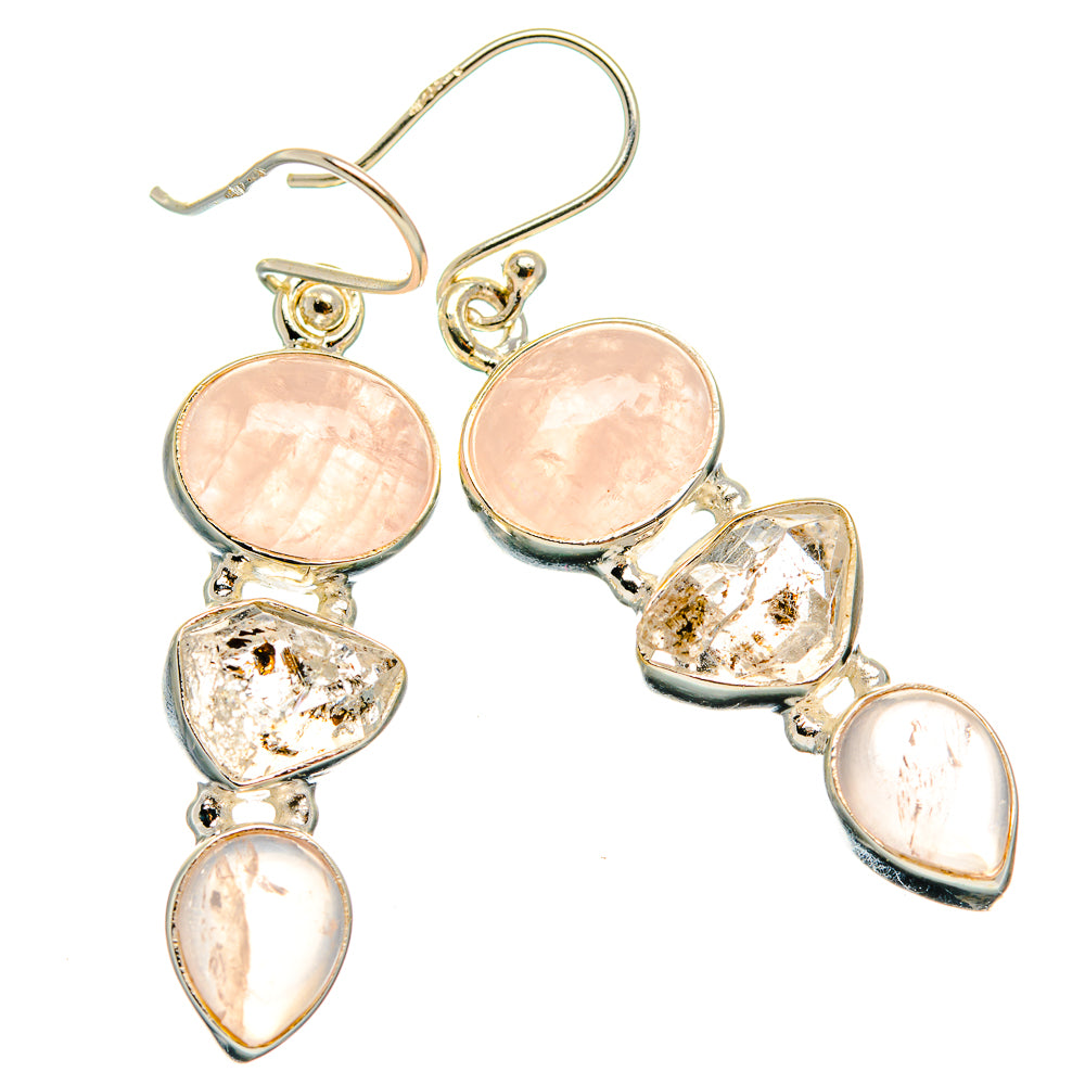 Rose Quartz Earrings handcrafted by Ana Silver Co - EARR426260 - Photo 2