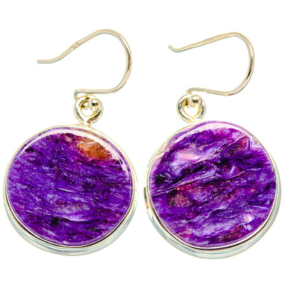 Charoite Earrings handcrafted by Ana Silver Co - EARR426261 - Photo 2