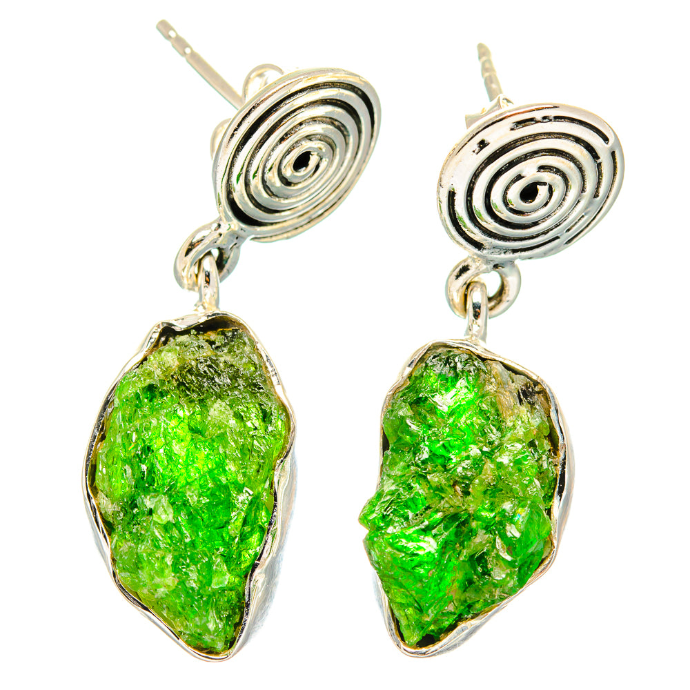 Chrome Diopside Earrings handcrafted by Ana Silver Co - EARR426263 - Photo 2