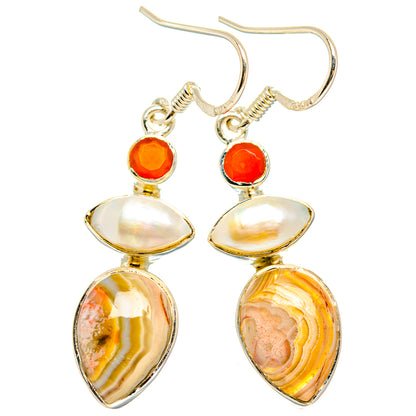 Laguna Lace Agate Earrings handcrafted by Ana Silver Co - EARR426265 - Photo 2