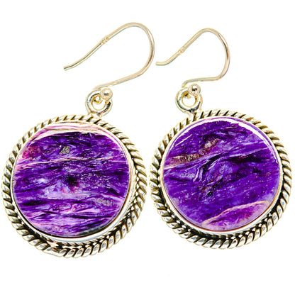 Charoite Earrings handcrafted by Ana Silver Co - EARR426269 - Photo 2