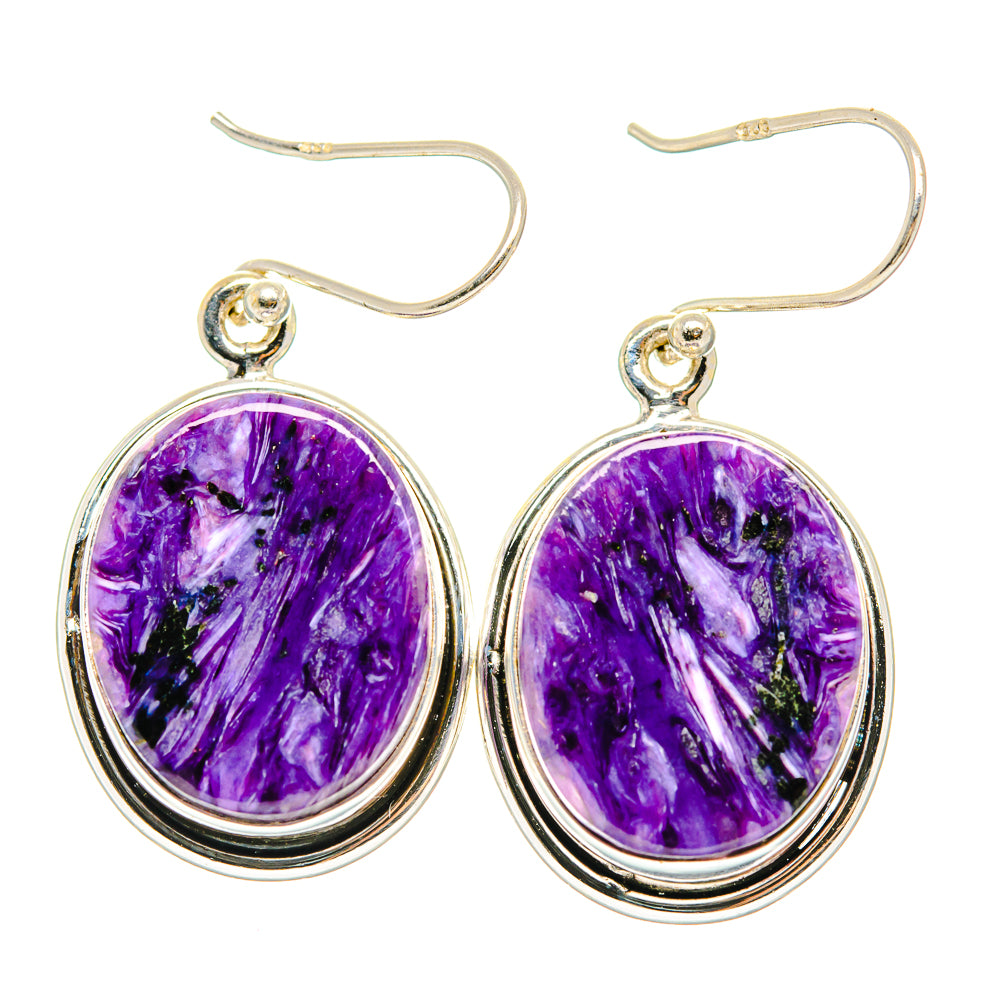 Charoite Earrings handcrafted by Ana Silver Co - EARR426278 - Photo 2