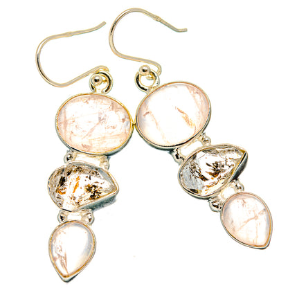 Rose Quartz Earrings handcrafted by Ana Silver Co - EARR426283 - Photo 2