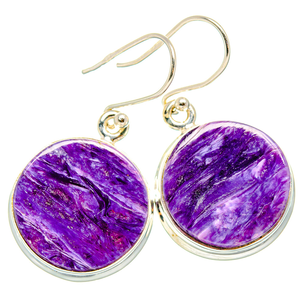 Charoite Earrings handcrafted by Ana Silver Co - EARR426286 - Photo 2