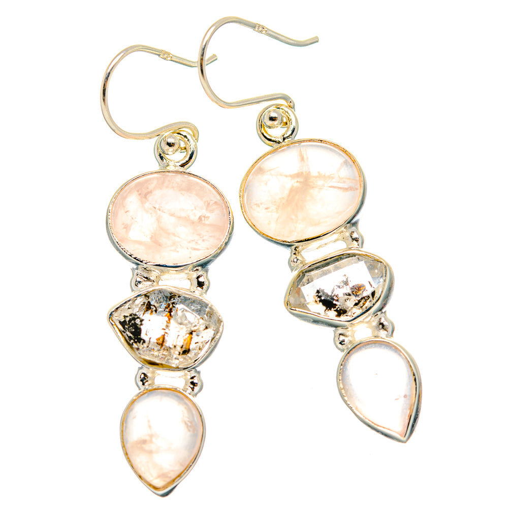 Rose Quartz Earrings handcrafted by Ana Silver Co - EARR426287 - Photo 2